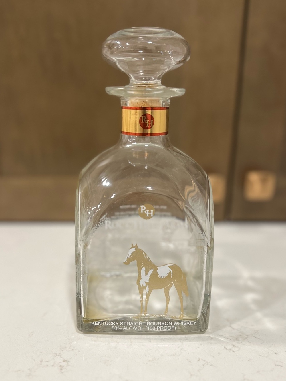 Rock Hill Farms - Gold Horse Glass Decanter - Unwashed
